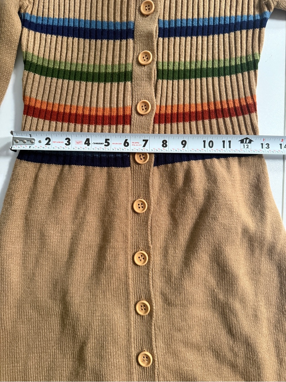 VTG 60s 70s International Boutique Mod Striped Sweater Dress HK Size 11 S - Picture 6 of 7